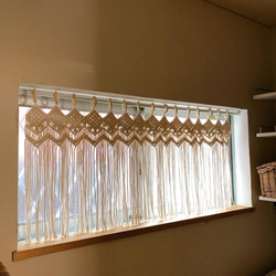 《人気No.2♡》縦横選べるサイズ！ カフェカーテン　縦45cm-50cm横67cm〜　マクラメ　herringbone 8枚目の画像