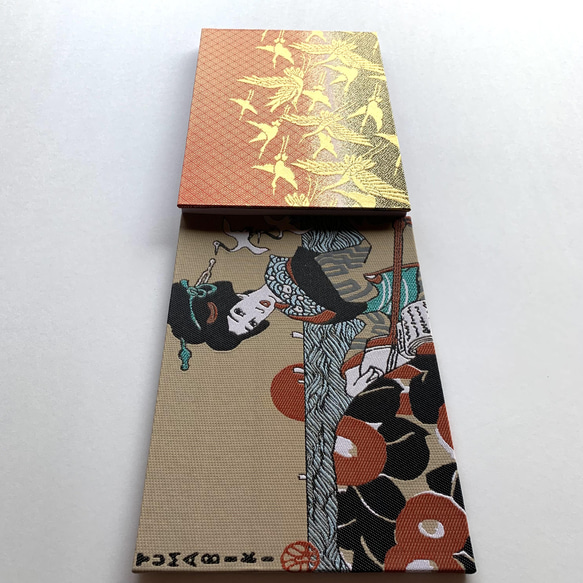 竹久夢二御朱印帳 『Tsumabiki』つまびき　B5 見開き御朱印帳Yumeji Takehisa　金襴生地　桐生織物 3枚目の画像