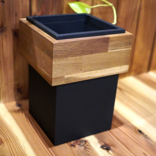 ナチュラル、モダンなダストボックス ゴミ箱 6ℓ 木製【受注制作