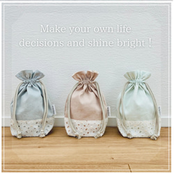 コップ袋】歯ブラシも入るサイズ-Mokara flowerエンブロイダリー