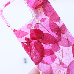 iPhone 全機種対応 ブーゲンビリア スマホケース アンドロイド　iPhone14 ショルダー　ピンク　アンドロイド 2枚目の画像