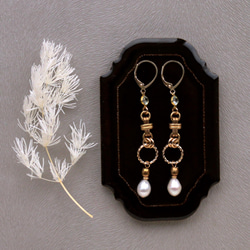 復古零件和施華洛世奇、淡水珍珠耳環 （耳環） 第2張的照片