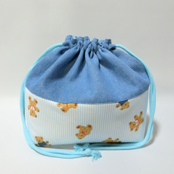 北欧柄・ベア　くまくん《水色》　6点セット入学入園　レッスンバック 6枚目の画像