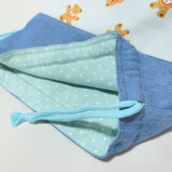 北欧柄・ベア　くまくん《水色》　6点セット入学入園　レッスンバック 7枚目の画像