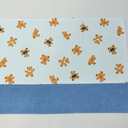 北欧柄・ベア　くまくん《水色》　6点セット入学入園　レッスンバック 10枚目の画像