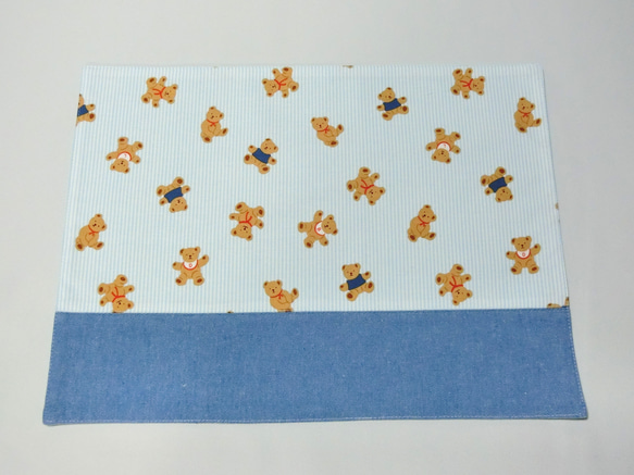 北欧柄・ベア　くまくん《水色》　6点セット入学入園　レッスンバック 10枚目の画像