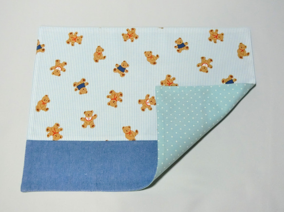 北欧柄・ベア　くまくん《水色》　6点セット入学入園　レッスンバック 11枚目の画像