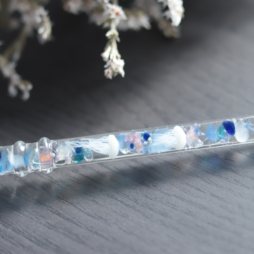 水中花のガラスペン～海月～＊ガラスペン置き付き＊ハーバリウム