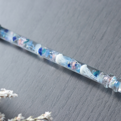 水中花のガラスペン～海月～＊ガラスペン置き付き＊ハーバリウム
