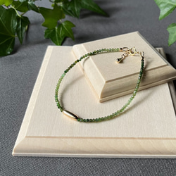 水浅葱色の天然石グランディディエライト✶ひと粒ブレスレット 14kgf