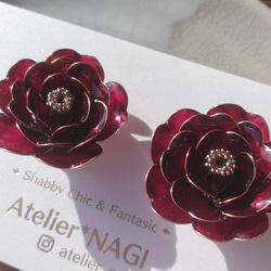 Tsubaki blossom ( Camillia Japonica ) --  pierced earring 第10張的照片