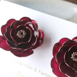 Tsubaki blossom ( Camillia Japonica ) --  pierced earring 第7張的照片