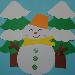 再販(４)、送料無料、冬の雪だるま、雪の結晶、壁面飾り、幼稚園、保育園、ディサービス、店舗用冬、雪の壁面飾り 8枚目の画像