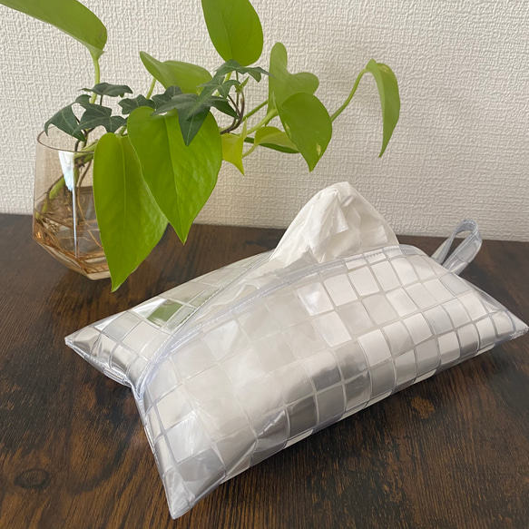 ティッシュカバー箱なしタイプ専用〈小さめサイズ〉【タイル柄】PVC