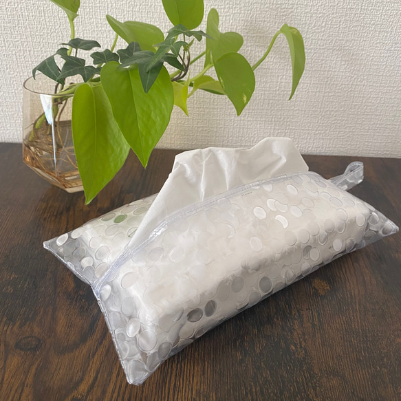 ティッシュカバー箱なしタイプ専用〈小さめサイズ〉【水玉柄