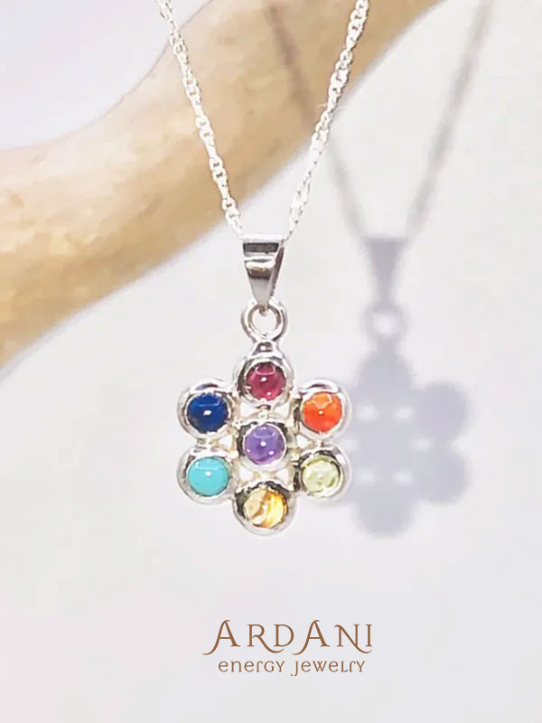 受注発注のみ【ARDANI energy jewelry】SALE シルバー925チャクラ7色フラワーペンダントトップ