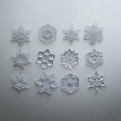 雪、ついてるよ　no.03 雪の結晶　ピンブローチ　角板《2月末まで》 8枚目の画像