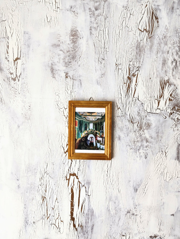複製画「異国の部屋３」金縁額装・壁掛け・独立スタンド付き 2枚目の画像