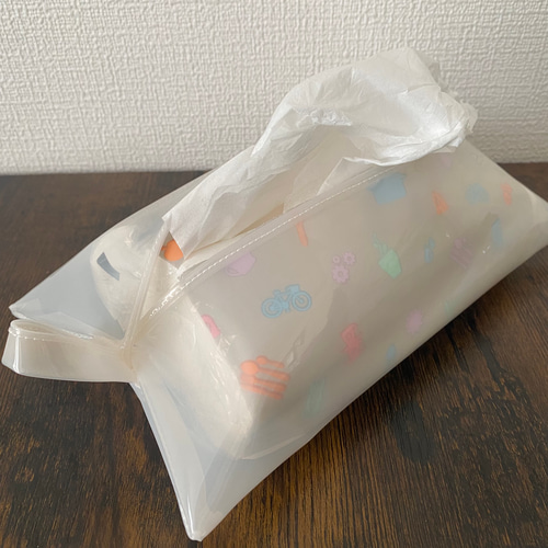 ティッシュカバー箱なしタイプ専用〈小さめサイズ〉【クリア