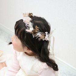 【送料無料】花冠　ベビー　~girly brown~ 花かんむり　キッズ 4枚目の画像