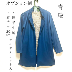 ジャケット　程よいスタンド＆丸襟2way❤️ 生地を選んでコート／ブラウスにも◎ (見本はオプションなし、綿麻、オフ白) 9枚目の画像