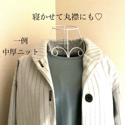 ジャケット　程よいスタンド＆丸襟2way❤️ 生地を選んでコート／ブラウスにも◎ (見本はオプションなし、綿麻、オフ白) 7枚目の画像