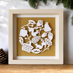 和紙ちぎり絵アート＜ある風景scene富士＞壁掛けタイプ。送料無料