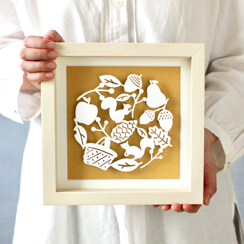 額装切り絵『秋実る』 切り絵 nopico 通販 12774888｜Creema