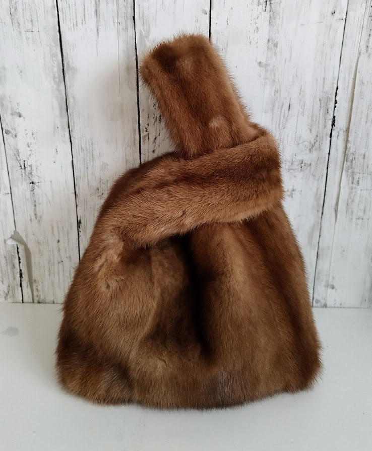 ¶ new antique fur ¶ ★受注生産★パステルミンクファーマルシェバッグ