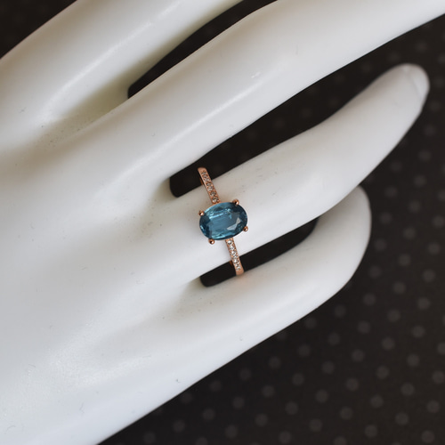 インディゴブルーカイヤナイト　リング　インディゴブルーカイヤナイト　指輪 カイヤナイト指輪、リング：インディゴブルー、藍色、群青