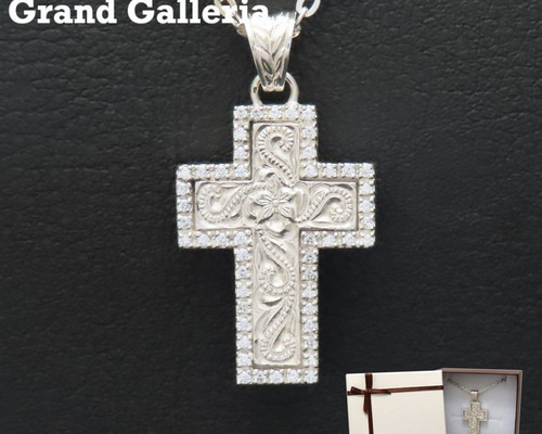 ハワイアンクロスネックレス シルバー925 【刻印無料】 十字架 クロス