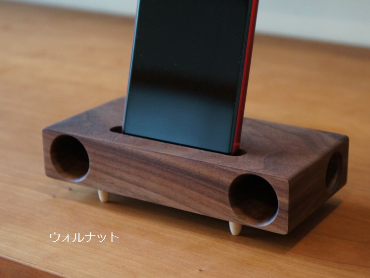 アイアンウッド反響板のスマホスタンドスピーカー