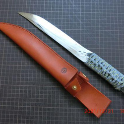 カスタムレザーシース　本革製剣鉈カバー　ベルトループ付き 2枚目の画像