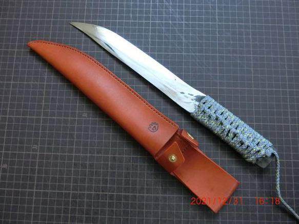 カスタムレザーシース　本革製剣鉈カバー　ベルトループ付き 2枚目の画像