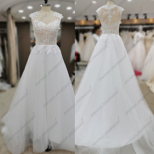 ウエディングドレス　ウェディングドレス　前撮り　Aラインドレス クラシカルAラインウェディングドレス結婚式披露宴花嫁前撮り