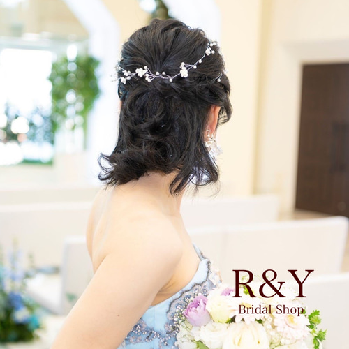 ヘッドパーツ　ヘッドドレス　髪飾り　ヘッドアクセサリー H-42】ブライダル ヘッドドレス ウェディング ヘアアクセサリー