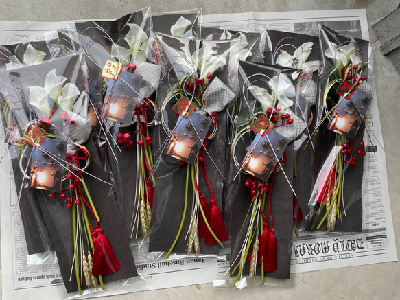 結いた水引・紅白//稲穂付き【単品ページ】 5枚目の画像