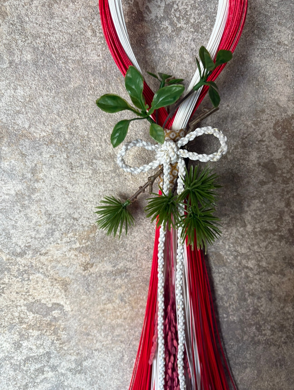 結いた水引・紅白//稲穂付き【単品ページ】 3枚目の画像