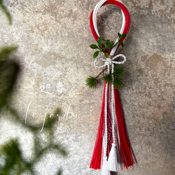 結いた水引・紅白//稲穂付き【単品ページ】 1枚目の画像