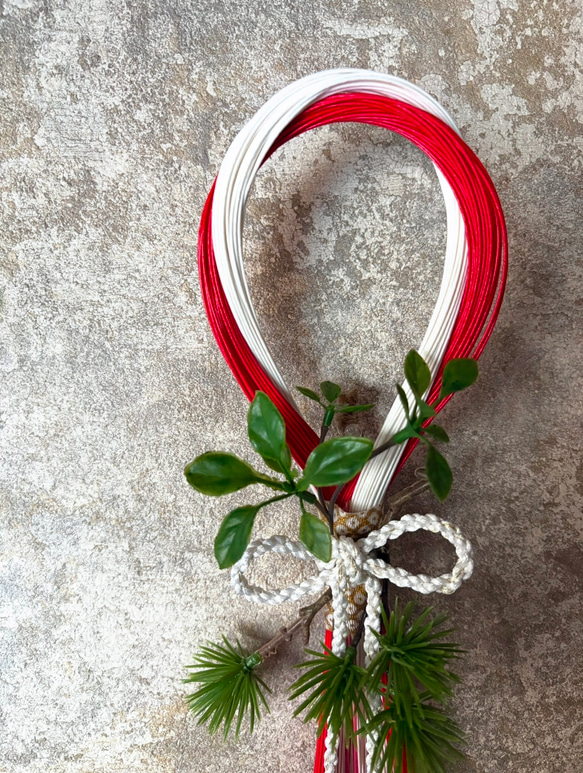 結いた水引・紅白//稲穂付き【単品ページ】 2枚目の画像