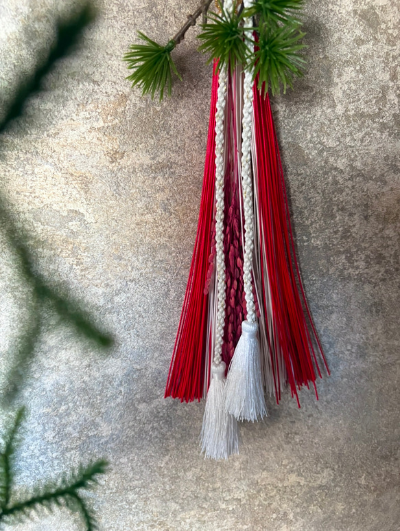 結いた水引・紅白//稲穂付き【単品ページ】 4枚目の画像