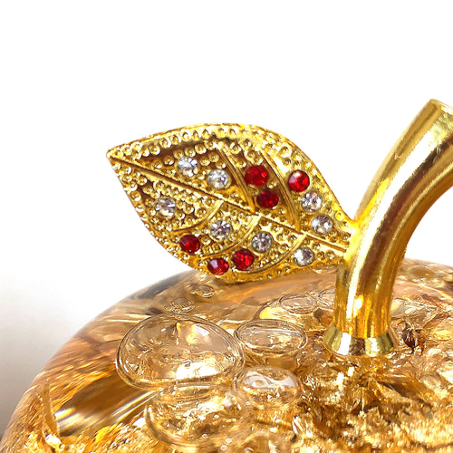 作家作品 新品 箱付き 世界に1つだけ‼︎金箔ゴールドリンゴ 金箔りんご