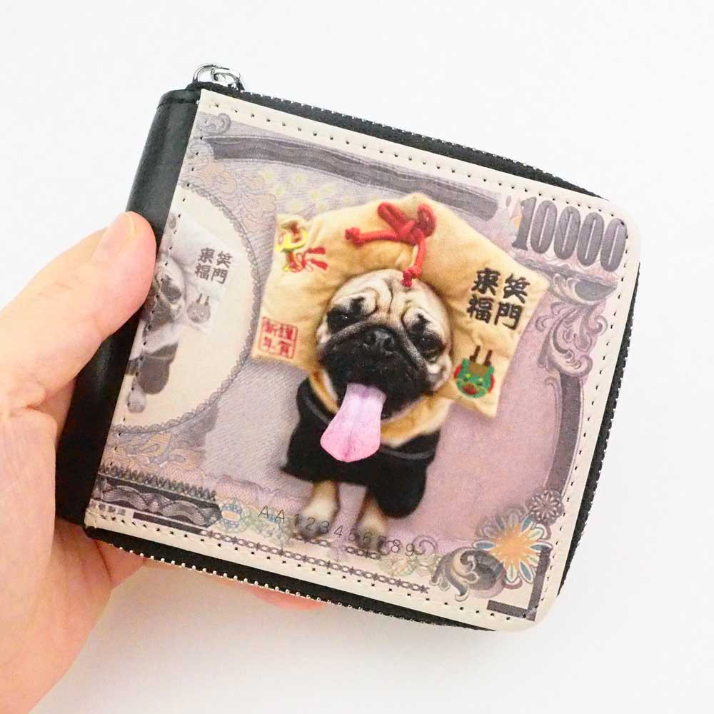 世界にひとつ うちの子 オーダーメイド 二つ折り財布  ジッパータイプ 親ばか コンパクト　メンズ　写真　ペット　財布