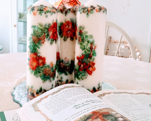 クリスマスリース　キャンドルリース Amazon.co.jp: Mxshc クリスマス キャンドル ホルダー リース