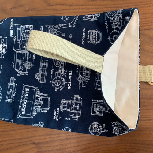 入園入学準備5点セット 男の子向け 働く車 ネイビー レッスンバッグ