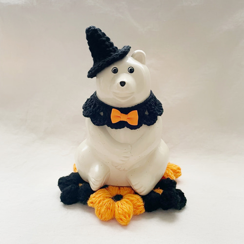 再販10以上♡【ハロウィン3点セット】しろくま貯金箱 小物セット