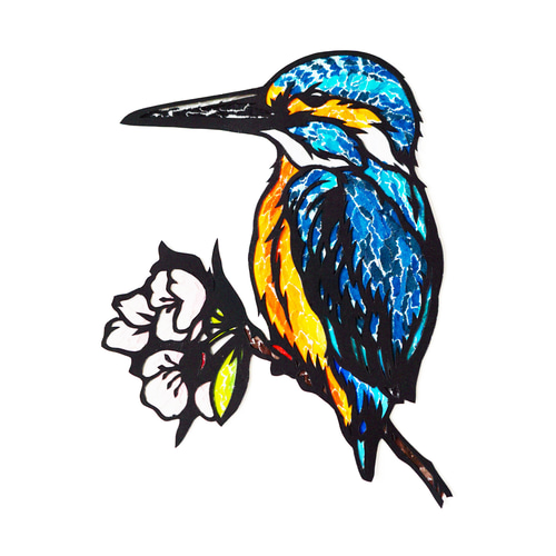 切り絵×ちぎり絵】原画アート kawa-semi -カワセミ- 絵画 紙のおくり 切り絵×ちぎり絵】原画アート kawa-semi -カワセミ- 絵画 紙のおくり