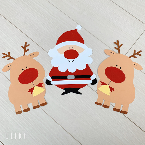 壁面飾り クリスマス サンタクロース 12月 型紙 くまたん。 通販