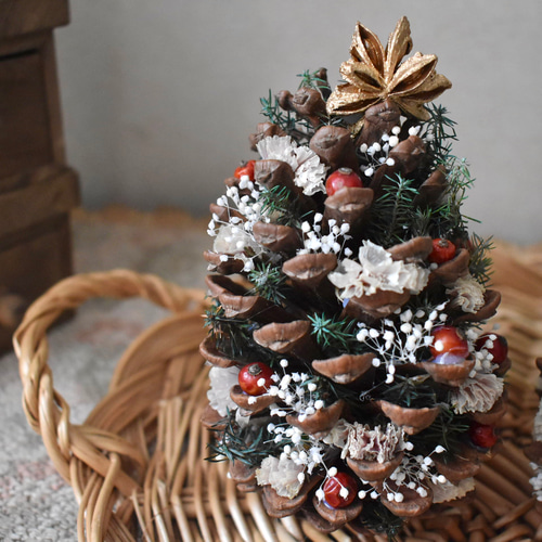 ★新品未使用 ★クリスマスツリー＆松ぼっくり　キャンドル 2023年新作】松ぼっくりのクリスマスツリー その他インテリア