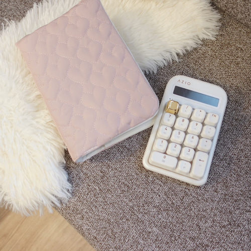 ハートキルト♥PINK バインダーカバー A6 貯金 saving ブックカバー